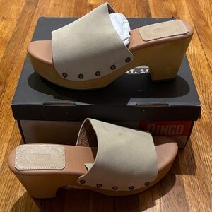 Dingo Studded Platforms Leather Tan Womens US 9.5 WD